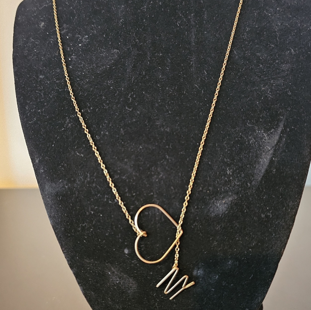 EUC Gold plated I heart NY lariat necklace from Barney's I Love ❤️ NY Y2K
